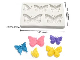 Molde silicona 5 mariposas surtidas 